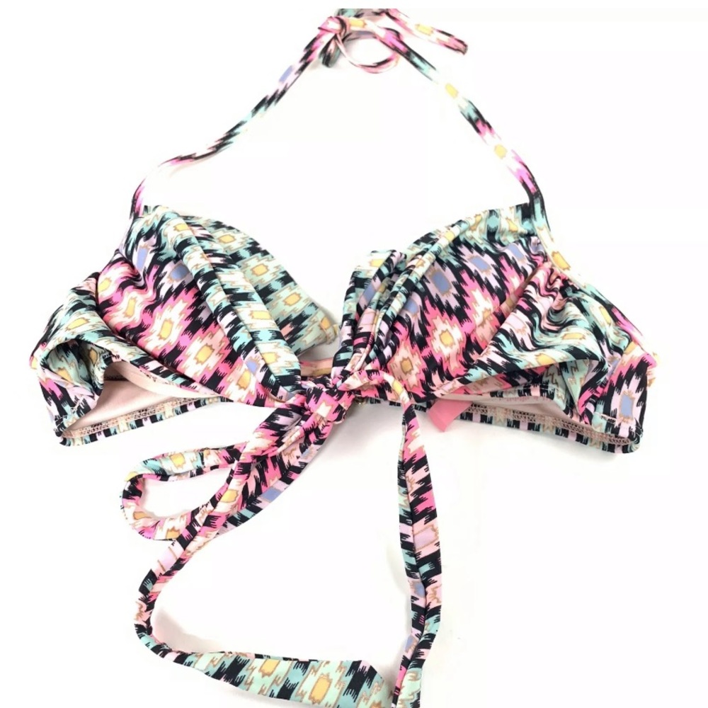 Victorias Secret Bikini Top 34A Wrap Halter Aztec